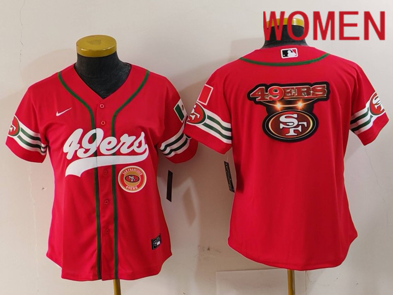 Women San Francisco 49ers Blank Red Mexican Joint Name 2024 Nike Limited NFL Jersey style 10